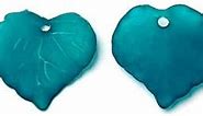 Teal Blue Lucite Beads Leaf 15x16mm Pack of 50+