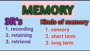 What is Memory in Psychology || Memory Processes || Kinds of memory || School of Psychology
