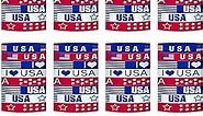 64 Pcs American Flag Silicone Bracelets - Bulk USA Bracelets for Adults Teens - Patriotic Wristbands for 4th of July Memorial Day School Supplies - Independence Day Party Favors Accessories 8 Styles