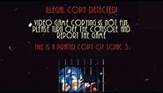 Sonic 3 & Knuckles Anti Piracy Screen