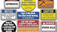 10-Pack of Funny Hard Hat Stickers. These Vinyl Decals are Awesome, Funny, Badass, and Cool. Best for Adult Men and Women. All are a Must Have Hardhat Accessory for Construction Workers, Union, etc.