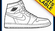 Air Jordan 1 Coloring Pages Sneaker Coloring Pages: Created by KicksArt