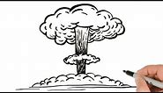 How to Draw Nuclear Explosion | Ink Drawing tutorial