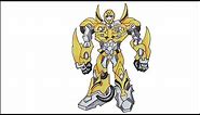 How to draw Transformers Bumblebee step by step
