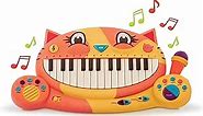 B. toys- Meowsic- Interactive Cat Piano – Toy Piano & Microphone – Musical Instrument For Toddlers, Kids – 20+ Songs, Sounds & Recording Feature – 2 Years +