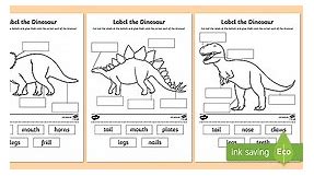 Label the Dinosaur Worksheets