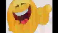 low quality emoji laughing
