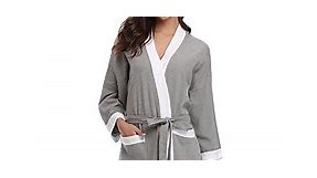Abollria Kimono Robes Waffle Cotton Bathrobe for Women