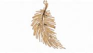 Jewels By Lux 14K Yellow Gold White Rhodium Polished Feather Pendant