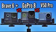 Akaso Brave 6 Plus VS Akaso V50 Pro VS GoPro 8 - Action Camera Comparison