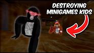 destroying minigames kids is very funny (Gorilla Tag VR)