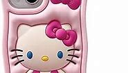 Cartoon Silicone Case for iPhone 14 Pro Max Case,Cute Funny Kawaii Kitty Cat Animal Character Phone Case 3D Cover Phone Case for Kids Girls and Womens