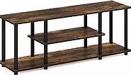 Furinno Turn-N-Tube No Tools 3D 3-Tier Entertainment Stand up to 50 inch TV, Amber Pine/Black
