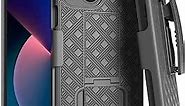 Rome Tech Holster Case with Belt Clip for Apple iPhone 13 Mini 5.4" (2021) - Slim Heavy Duty Shell Holster Combo - Rugged Phone Cover with Kickstand Compatible with iPhone 13 Mini - Black