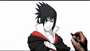 How To Draw Sasuke (Akatsuki Cloak) | Step By Step | Naruto