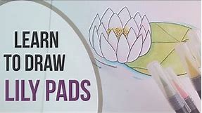 Draw Water Lily Pads : Easy How to draw art tutorial