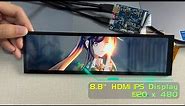 8.8 inch 1920 x 480 HDMI IPS Display - Makerfabs