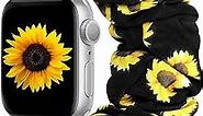 Scrunchie Watch Bands for Women Compatible with Apple Watch Bands Series 9 Ultra 8 7 6 5 4 3 2 1 SE, Soft Elastic Replacement Wristband for iWatch Bands 38mm 40mm 41mm 42mm 44mm 45mm (SF 4S)