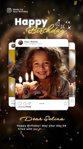 Free Beautiful Happy Birthday Photo Tiktok Instagram Story Video Template (Customizable)-FlexClip