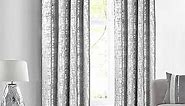 Light Silver Gray Velvet Curtains 96 Inches Long for Living Room 2 Panel Set Shimmer Glitter Shiny Abstract Textured High End Chic Luxurious Fancy Decorative Curtain for Bedroom 52x96 Inch Length