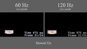 60Hz vs 120Hz LED TV in Slow Motion