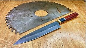 Making a Japanese Kitchen Knife from A Saw. DIY