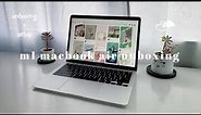 💻 macBook air m1 aesthetic unboxing (silver) | setup + unboxing MacBook Air for 2023 🌱