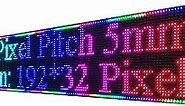 38" x 6.5" P5 Full Color Indoor LED Sign RGB LED Display Programmable Scrolling Display Message Board for Advertising