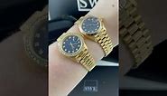 Rolex President Datejust 26mm Yellow Gold Blue Diamond Dial Ladies Watches Review | SwissWatchExpo