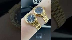 Rolex President Datejust 26mm Yellow Gold Blue Diamond Dial Ladies Watches Review | SwissWatchExpo