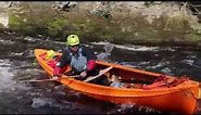 Testing the prototype Afon, a new canoe from Venture Canoes.