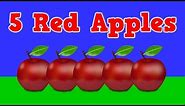 5 RED APPLES! (*apple song for kids*)