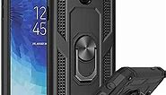 Galaxy J7 2018 Case, Samsung J7 Aero/J7 Top/J7 Crown/J7 Aura/J7 Refine/J7 Star/J7 Eon Case with Ring Holder Kickstand Car Mount Military-Grade Protective Shockproof Heavy Duty Cover - Black