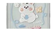 Caseative Cute Kawaii Rabbit Bunny Clear Soft Compatible with iPhone Case (White,iPhone 12 Pro)