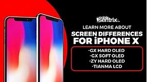 Screens for iPhone X Comparison - GX Hard OLED, GX Soft OLED, ZY Hard OLED, Tianma LCD