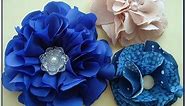 BEAUTIFUL BLUE SILKY FLOWER, how to make a fabric flower
