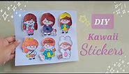 How to make cute kawaii stickers /DIY Stickers / Handmade kawaii stickers