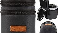 TARION Pro Camera Lens Case Hard Case Camera Lens Pouch Padded Camera Lens Carry Bag for DSLR SLR Lens Shockproof All-round Protection Professional Lens Storage Bag Black Size Small 3.5x3.5 inches