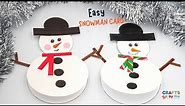 Easy Snowman Christmas Card idea for kids with printable template