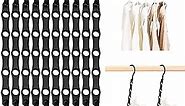 HOUSE DAY Black Magic Space Saving Hangers, Premium Smart Hanger Hooks, Sturdy Cascading Hangers with 5 Holes for Heavy Clothes, Closet Organizers and Storage, College Dorm Room Essentials 10 Pack