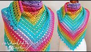 Crochet Eyelet Triangle Shawl Tutorial | FAST & EASY!