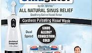NeilMed Sinugator Cordless Pulsating Nasal Irrigator (Dual Speed) with 30 Premixed Packets and 3 AA Batteries - Black