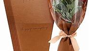 Harloon 100 Pcs Flower Wrapping Bags 11 x 5.1 x 17.3in Kraft Paper Flower Sleeves for Bouquet Clear Flower Wrapping Paper Multiple Flower Packaging Bag for Mother's Day Anniversary Wedding (Coffee)