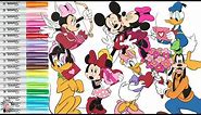 Disney Coloring Book Compilation Valentine's Day Minnie Mouse Mickey Daisy Donald Pluto Goofy