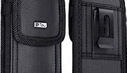 Case for Galaxy S23 Ultra – Nylon Cell Phone Belt Holster Case with Belt Clip Belt Loop Carrying Pouch Holder Cover (Fits Samsung Galaxy S23 Ultra Cellphone Model with Protective Case on) Black