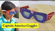 I made Captain America Goggles at home! How to make SuperHero Sunglasses | DIY Cardboard Goggles