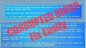 BIOS CORRUPTION HAS BEEN DETECTED. How to do BIOS RECOVERY?