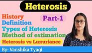 Heterosis, types and it's estimation Part-1 By- Vanshika Tyagi