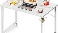 Coleshome 32 Inch Small Computer Desk, Modern Simple Style Desk for Home Office, Study Student Writing Desk, White