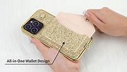 Luxury bling wallet case for iphone 14 Pro